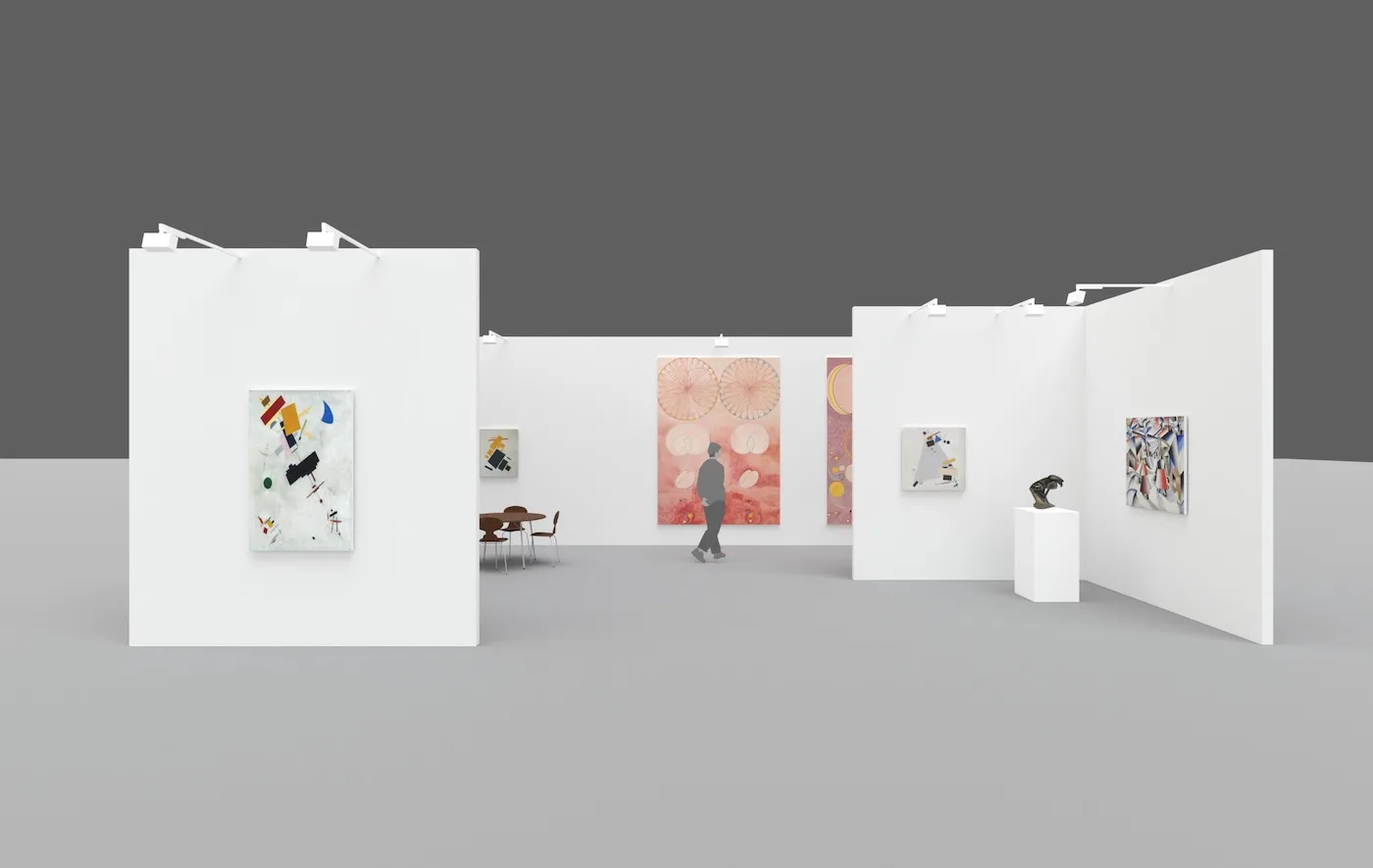 Realistic rendering of an art fair booth designed in Bristol